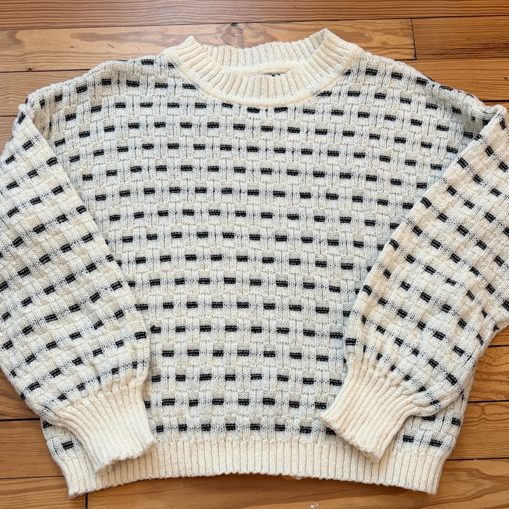 Cozy Black and Cream Sweater